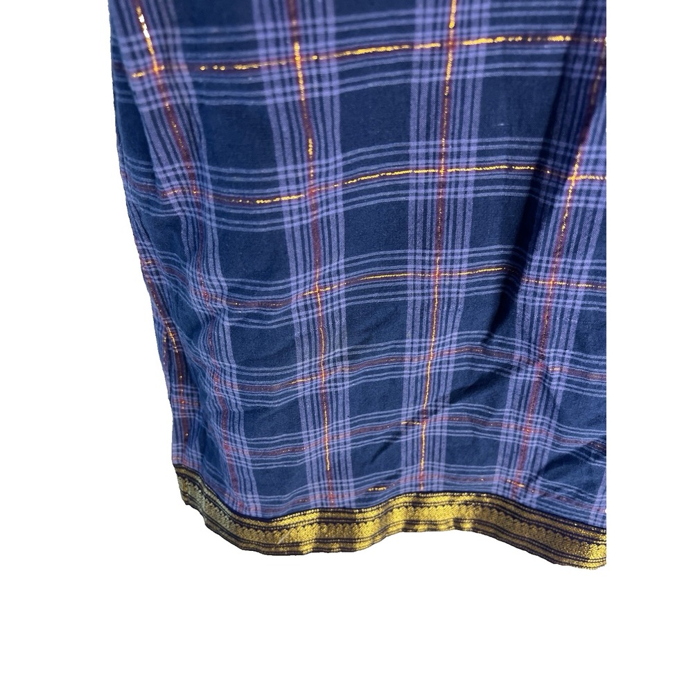 Vtg Lemon Grass Plaid Gold Jumper Dress Women M Prairie Comfy - Picture 6 of 13